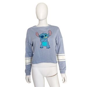 Disney Stitch Long Sleeve Crew Neck Pullover Sweatshirt Size M Medium NWT